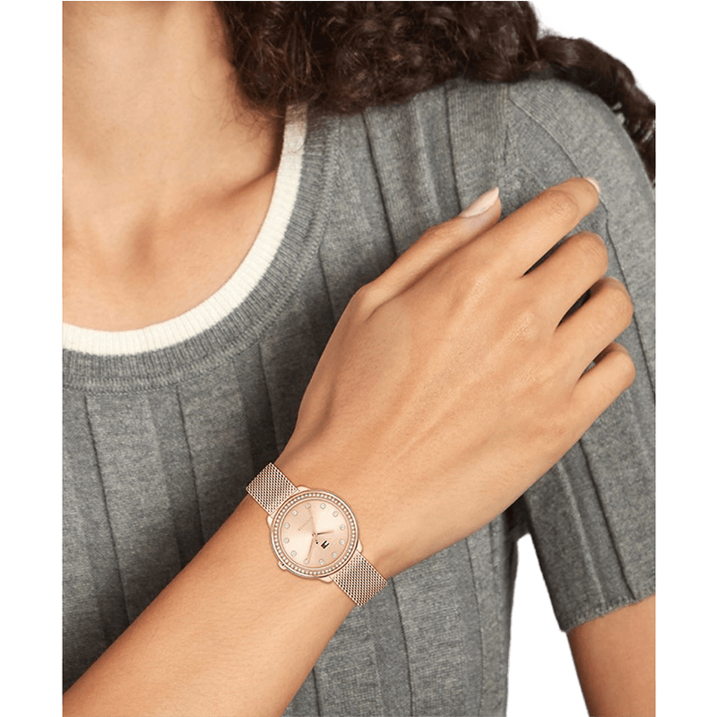 Montre Femme Tommy Hilfiger Demi Bracelet Acier Milanais Doré Rose Cadran Doré Rose – 1782700