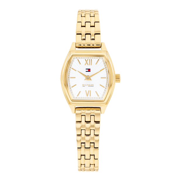 MONTRE DAME nora 21.5x22mm acier dore cadran blanc