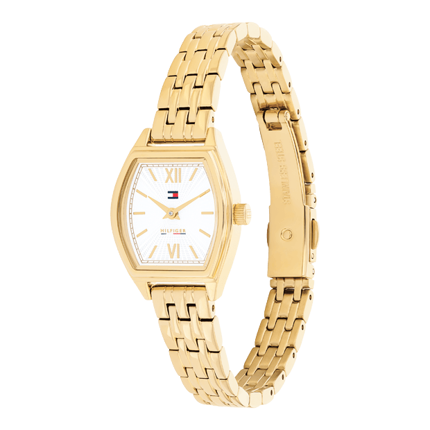MONTRE DAME nora 21.5x22mm acier dore cadran blanc