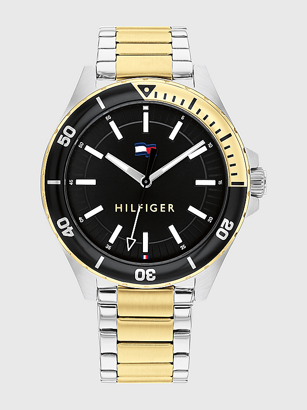 Montre HOMME tommy logan bicolore cadran noir