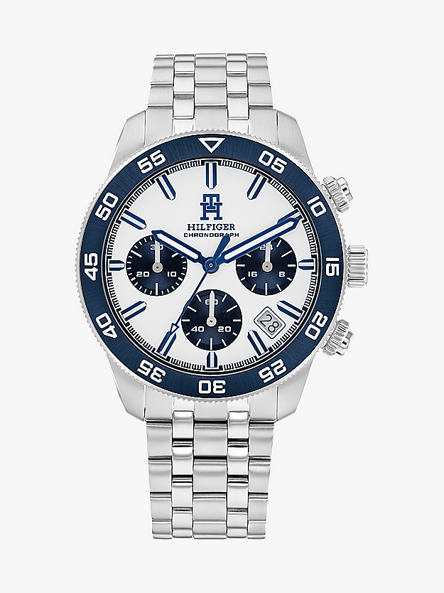 Montre Homme CHRONOGRAPHE Tommy Hilfiger bracelet acier argent
