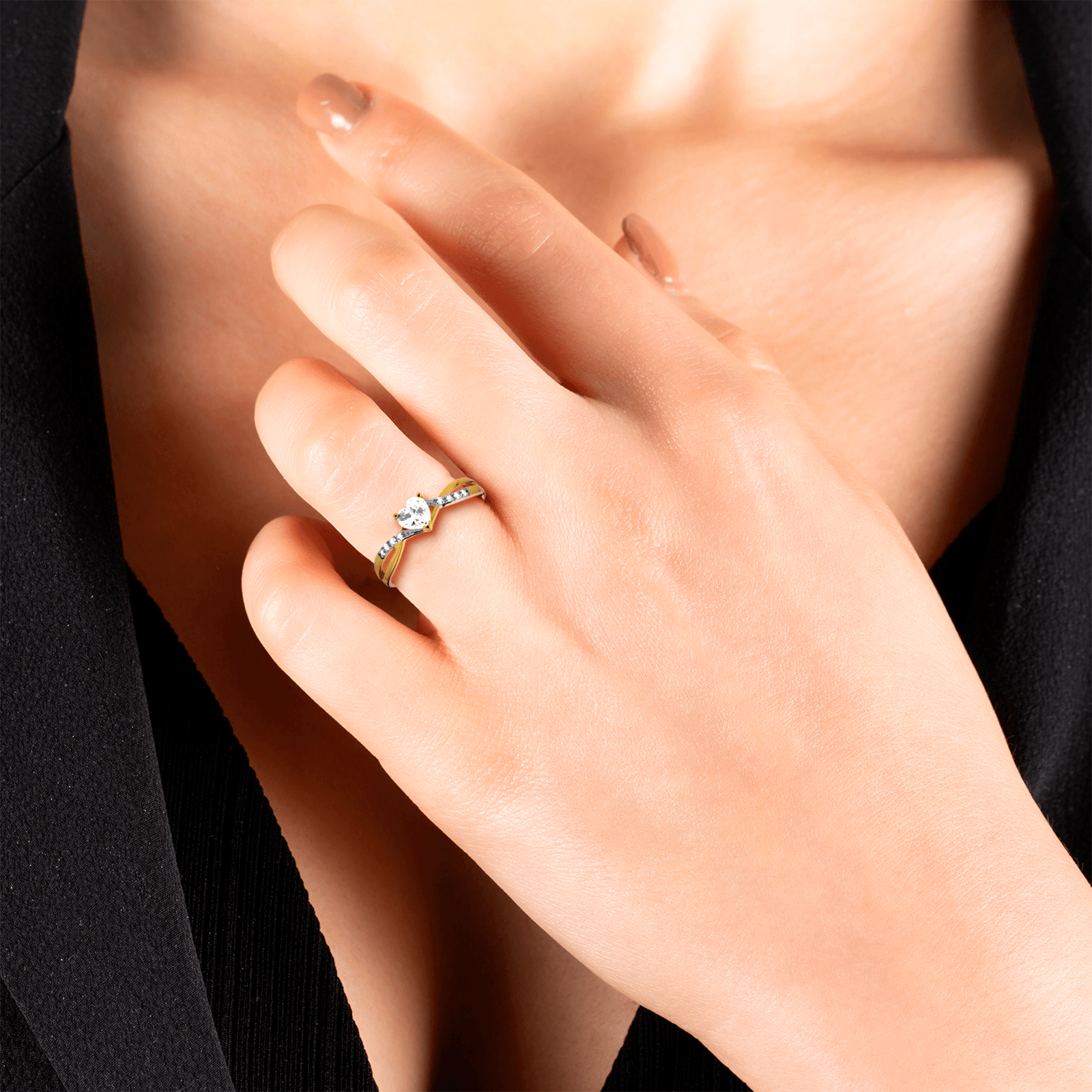 Bague Cœur Or750 Zirconium