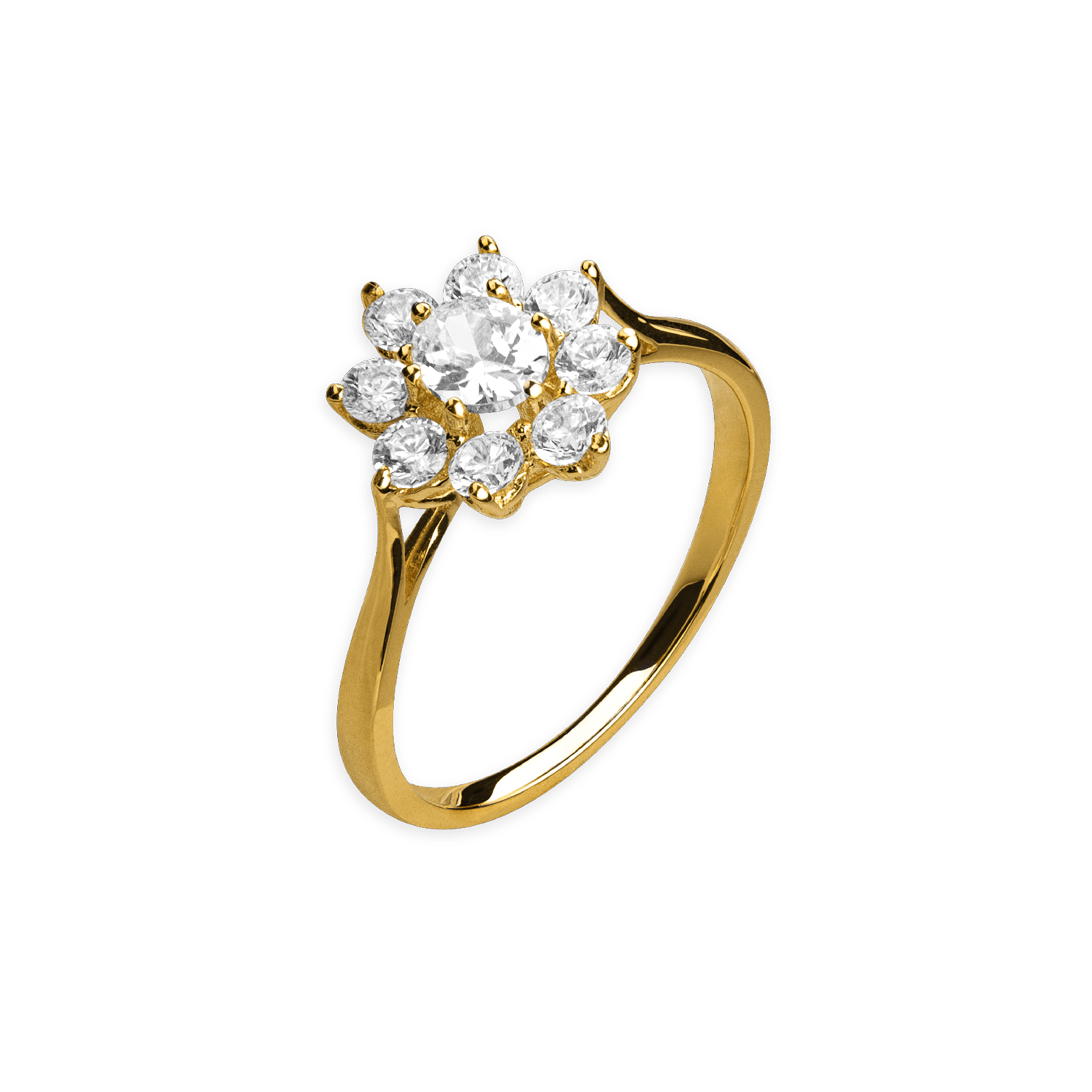 Bague Fleur Zirconium Or750