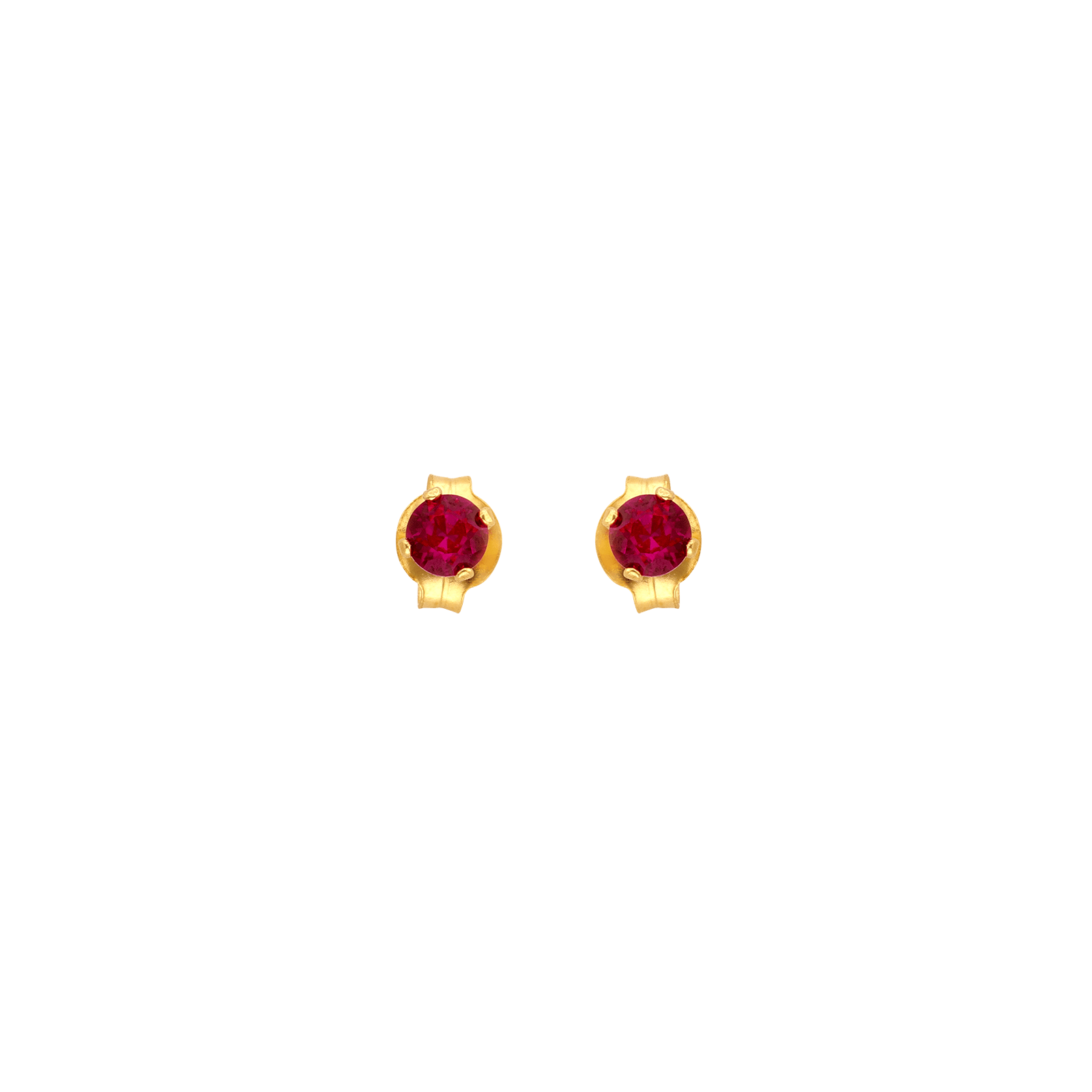 Boucles d'Oreilles 3 millimètres Oxyde de Zirconium couleur rubis