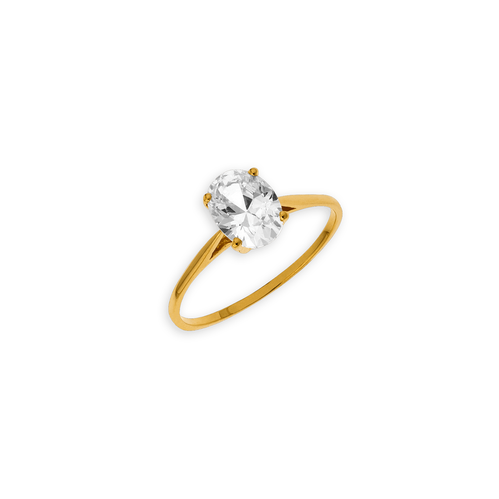 Bague Solitaire Zirconium Ovale