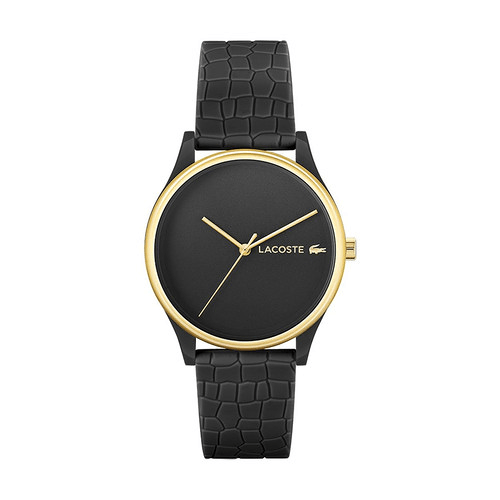 Montre Lacoste Quart cadran noir bracelet silicone noir