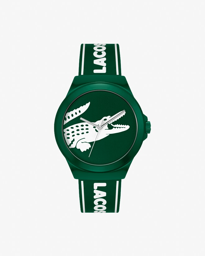 montre homme lacoste neocroc vert cadran vert , bracelet silicone