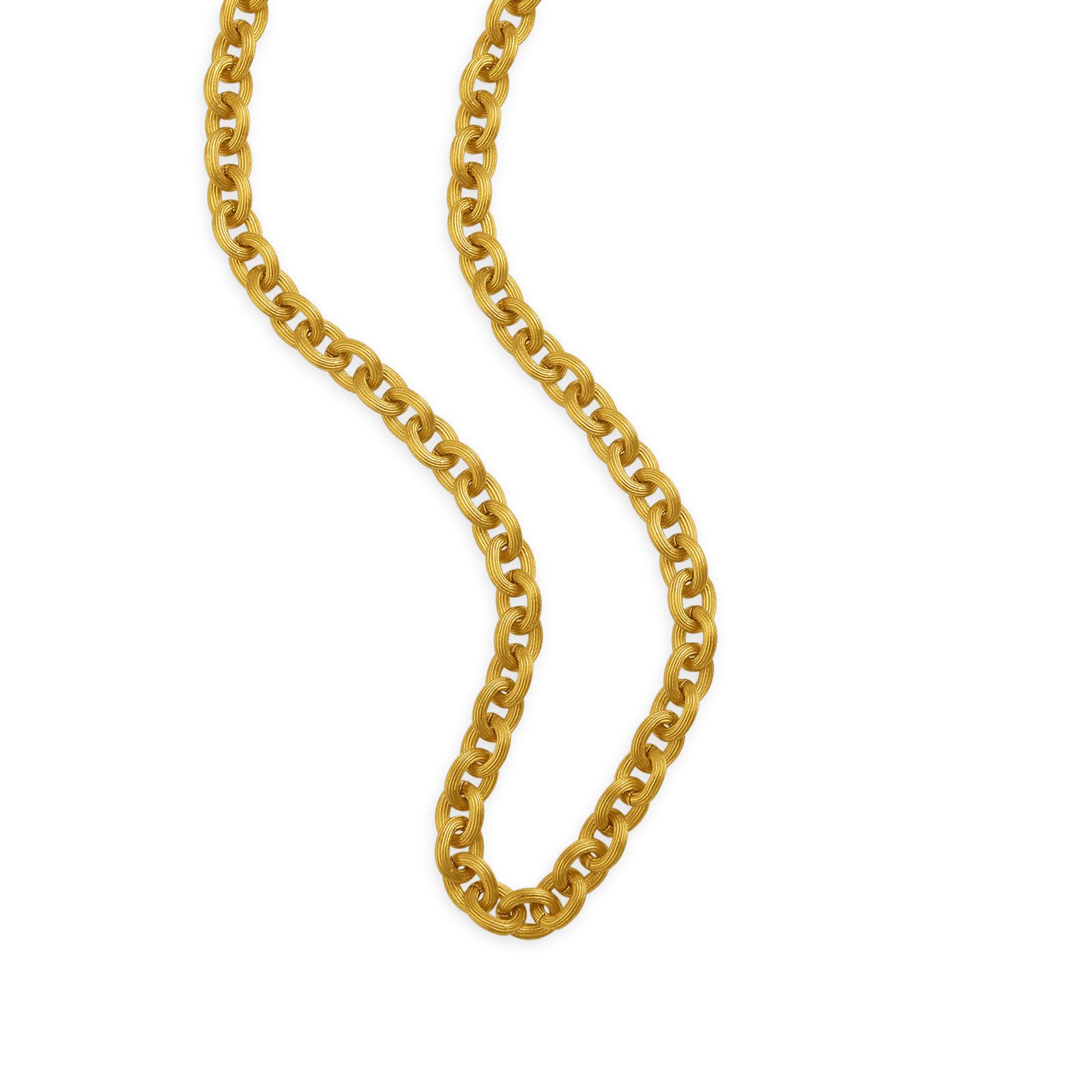 Collier plaqué or maille forçat strié