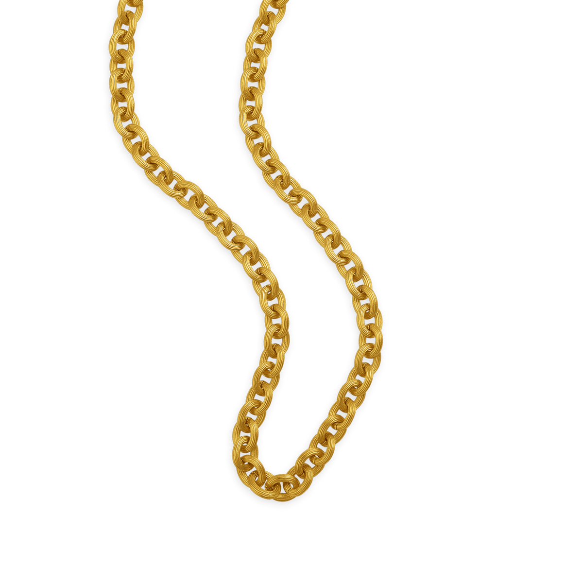 Collier Plaqué Or Maille Forçat Antillais Strié 6mm 45cm