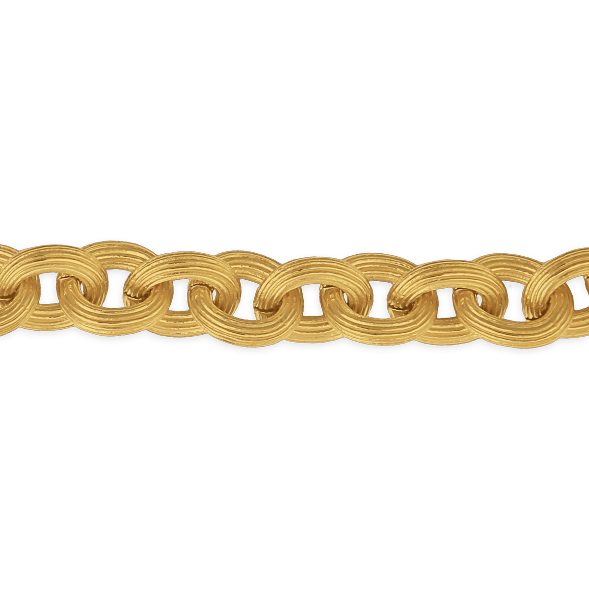 Collier Plaqué Or Maille Forçat Antillais Strié 6mm 45cm