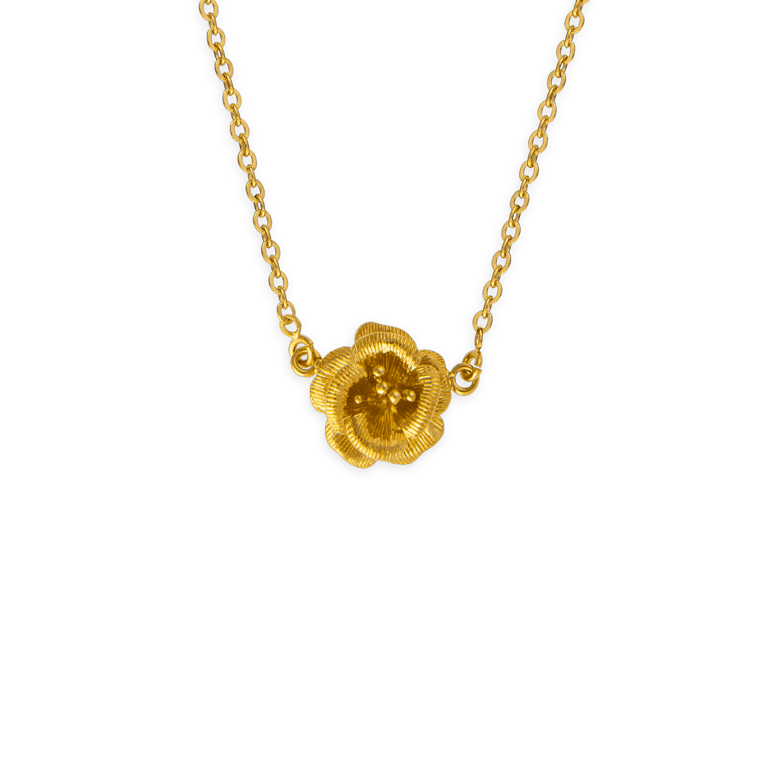 Collier chaîne plaqué or motif rose
