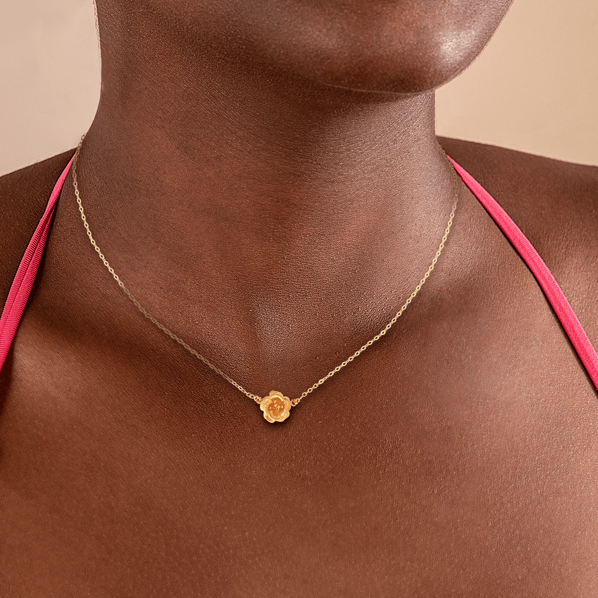Collier Plaqué Or 2.2mm Rose 17mm 46.5cm
