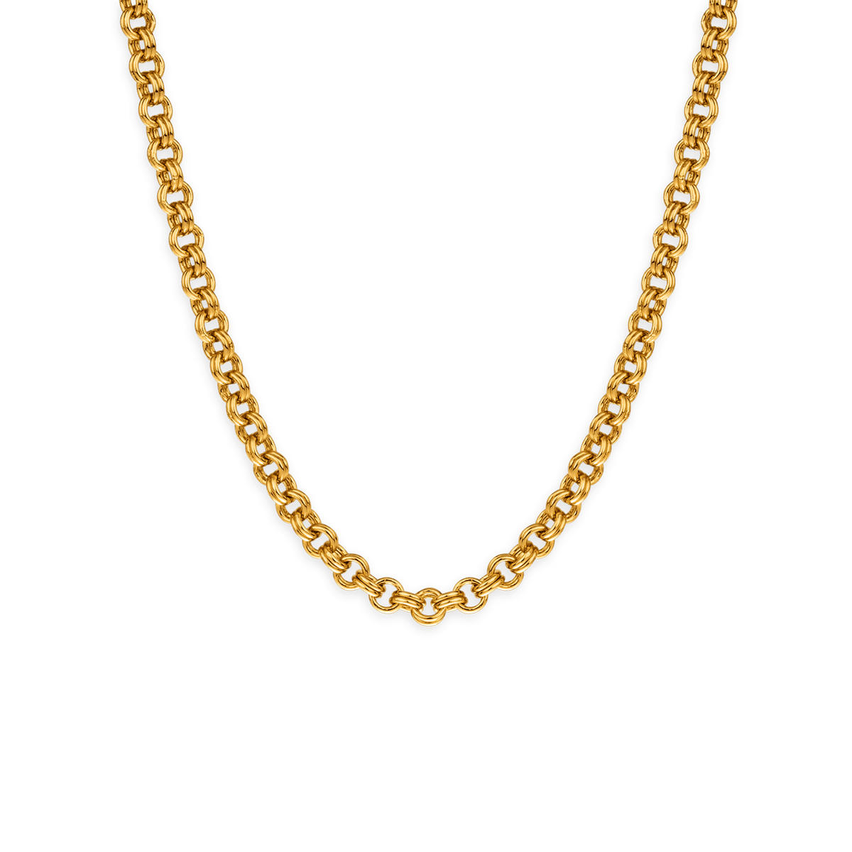 Collier Plaqué Or Maille Jaseron 6mm 45cm