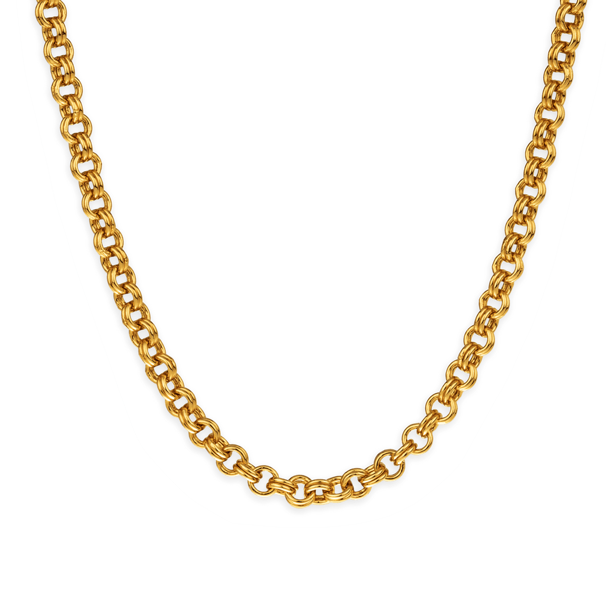 Collier Plaqué Or Maille Jaseron 6mm 60cm