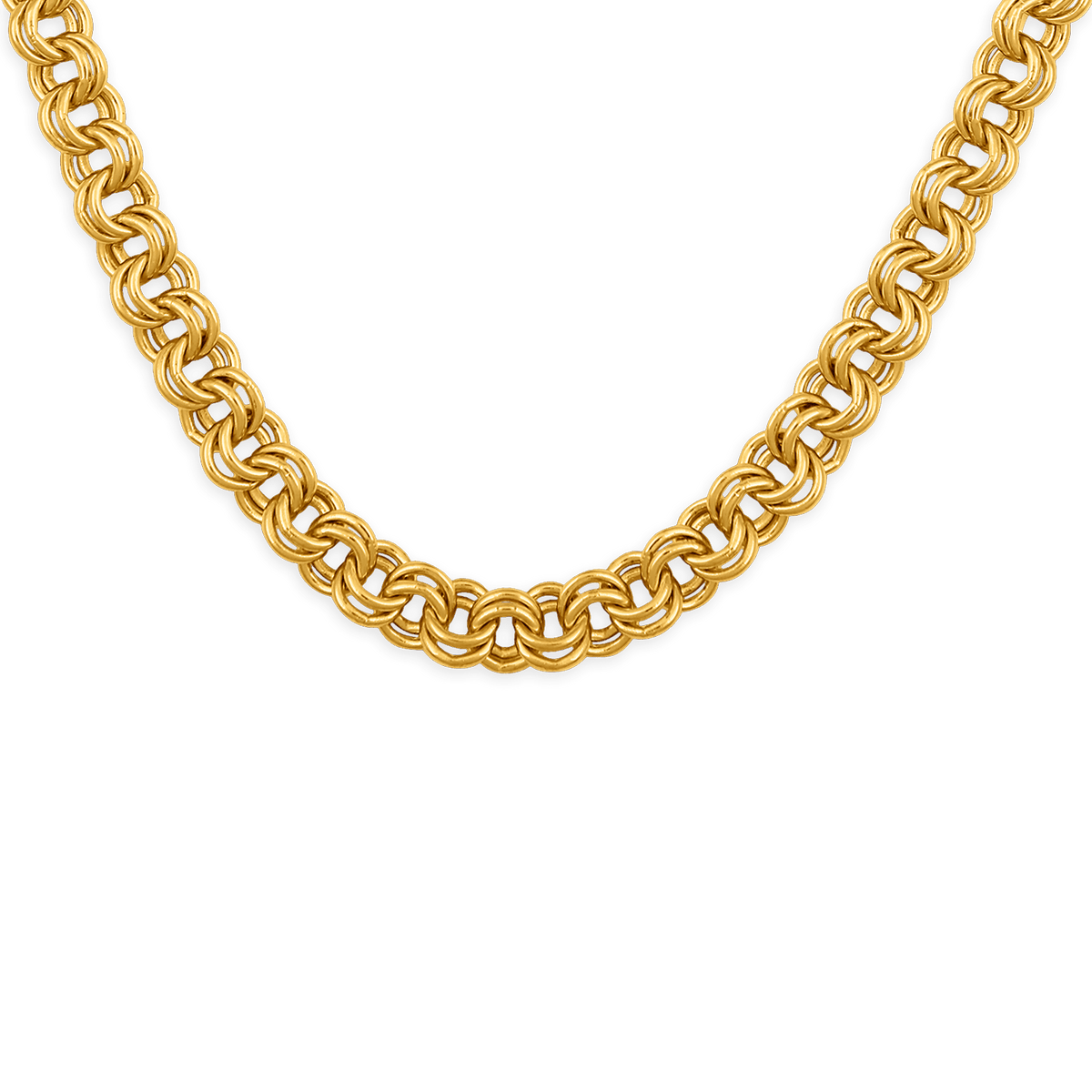 Collier Plaqué Or Maille Jaseron 4mm 45cm