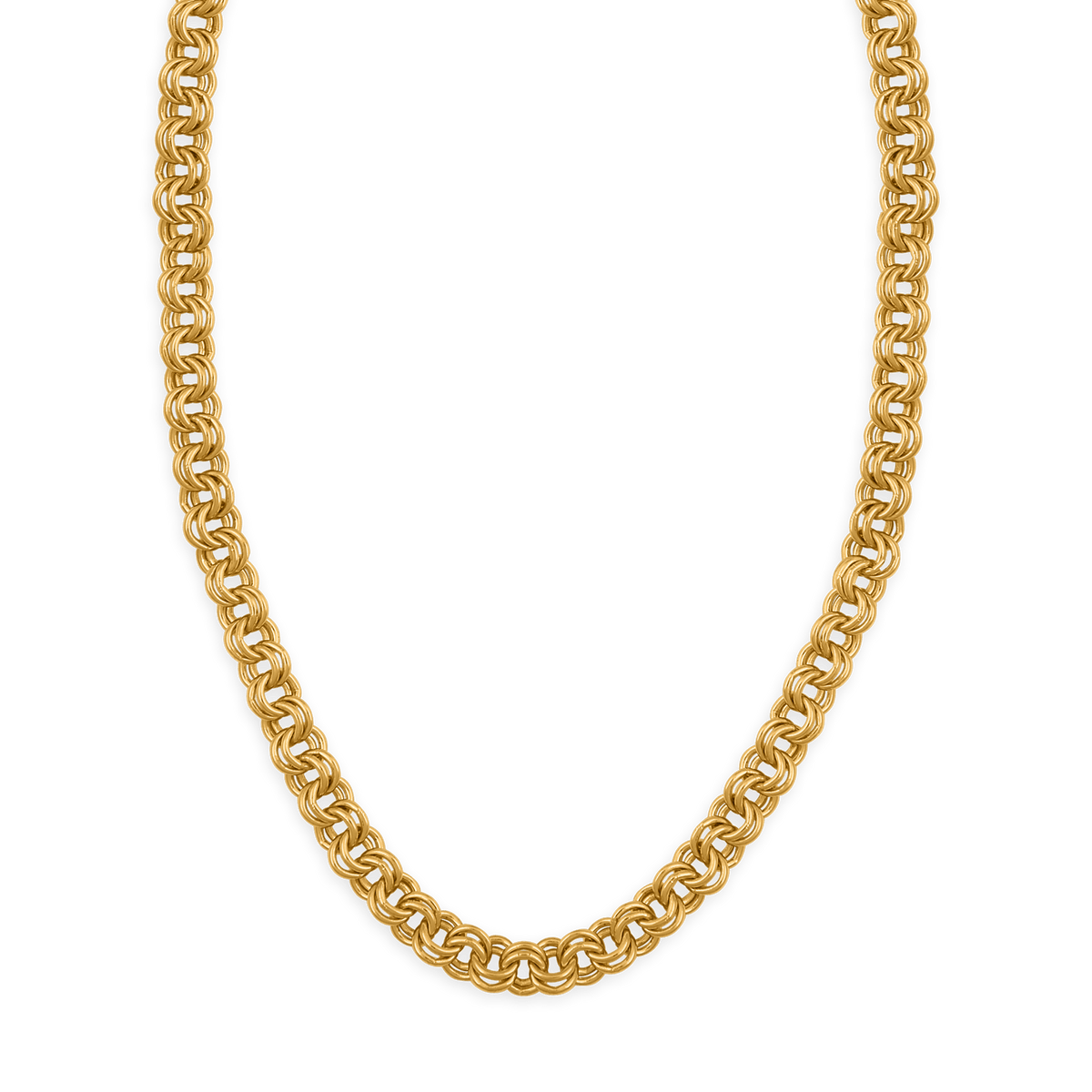 Collier Plaqué Or Maille Jaseron 4mm 45cm