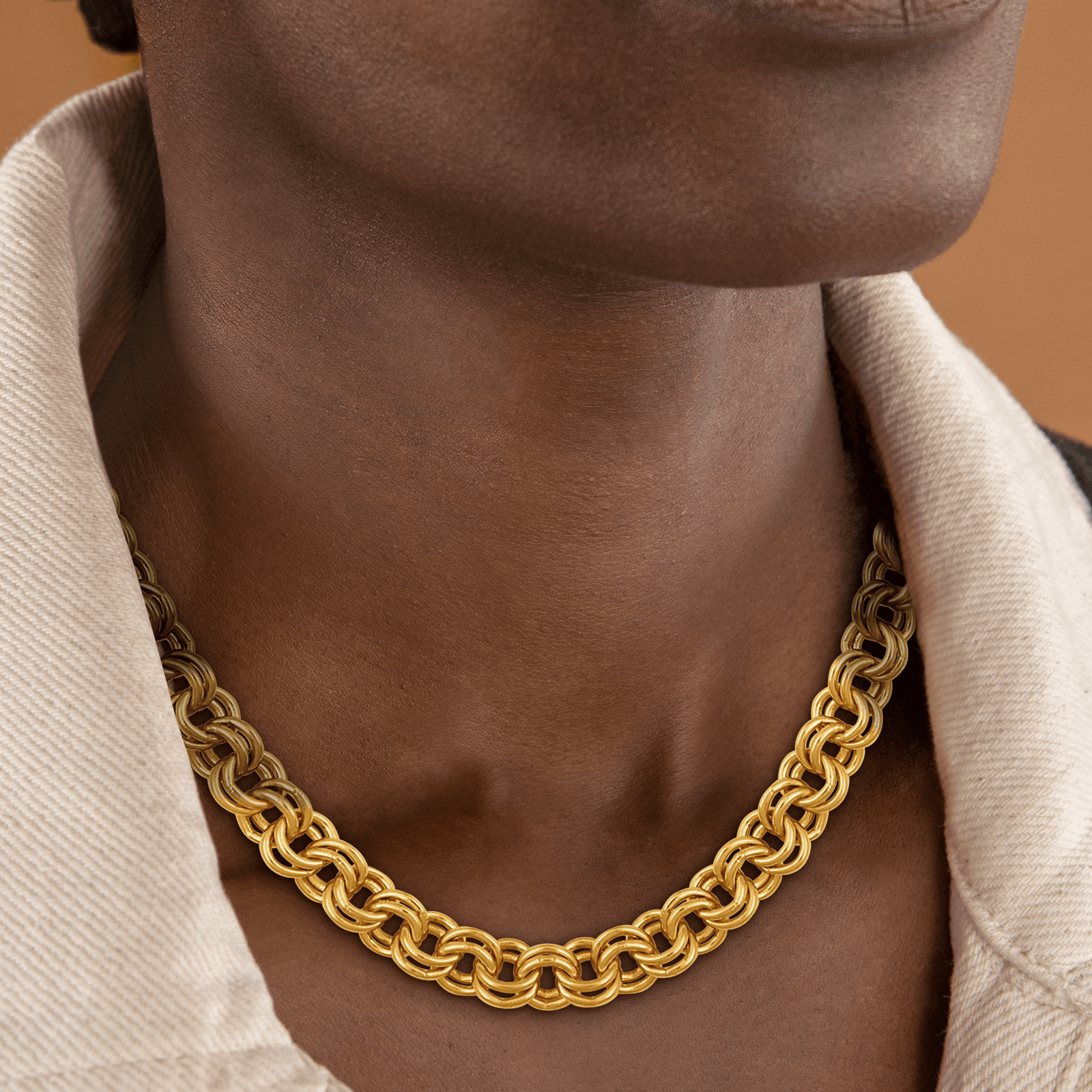 Collier plaqué or maille jaseron