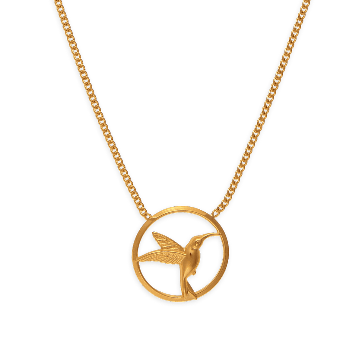Collier Plaqué Or 1.7mm Colibri Cerclé 20mm 45.5cm