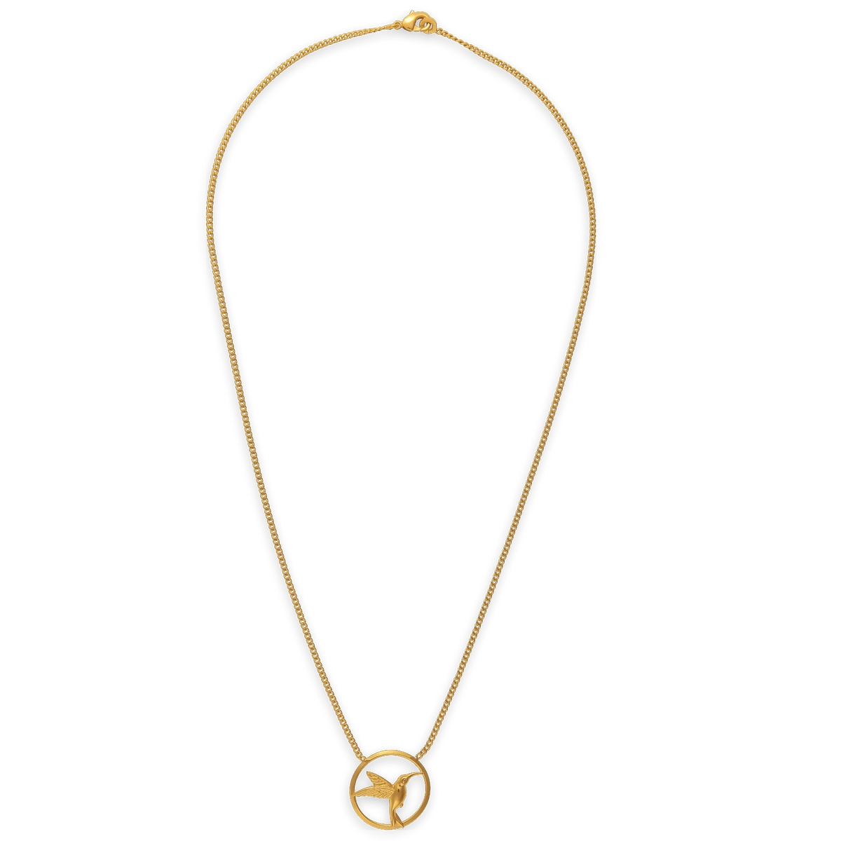 Collier Plaqué Or 1.7mm Colibri Cerclé 20mm 45.5cm