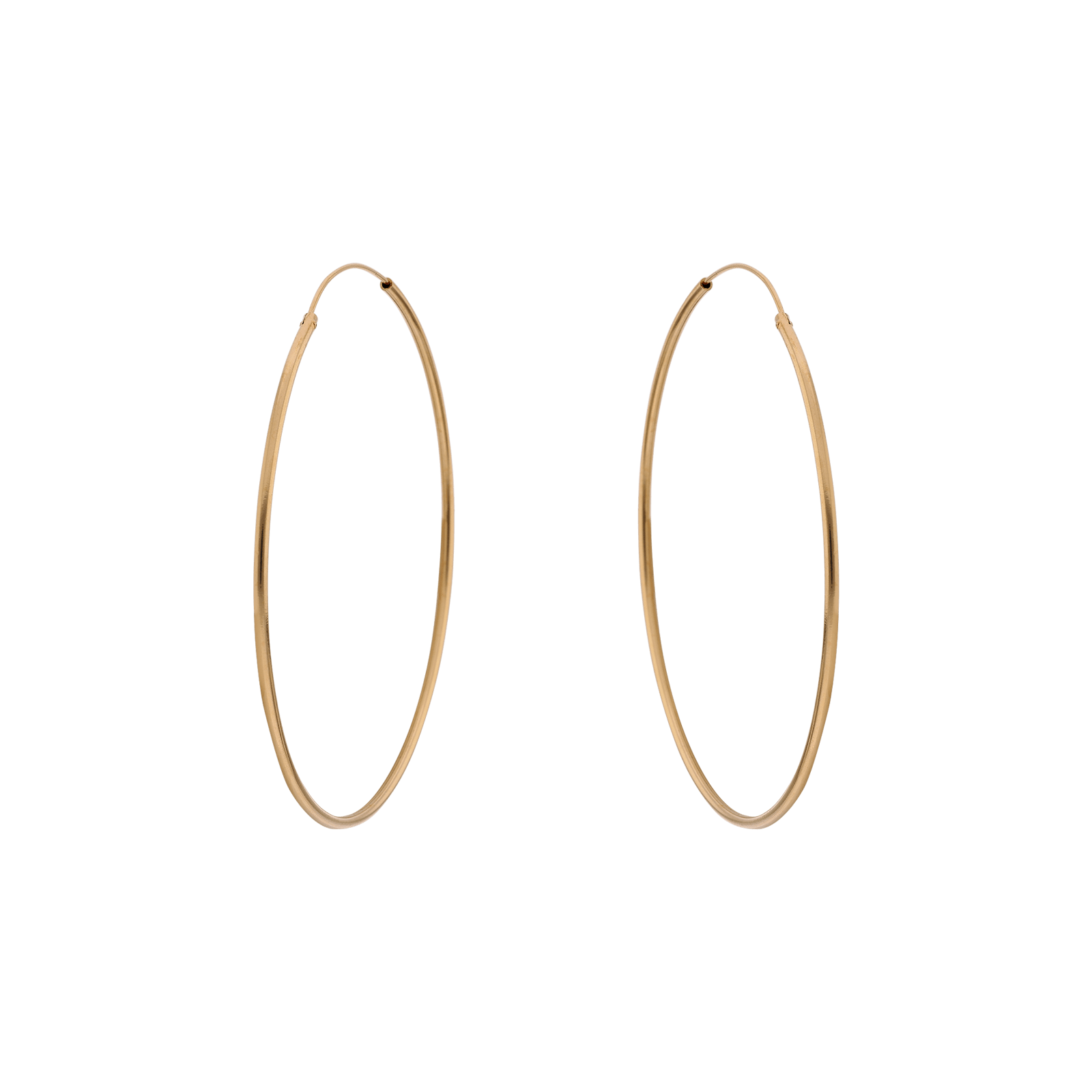 Créoles tube lisse 1.5mm/60mm plaqué or