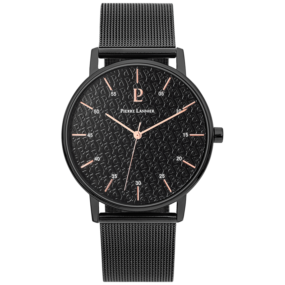 Montre Homme CITYLINE Cadran Noir Bracelet Acier milanais Noir