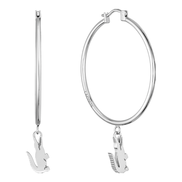 boucles d'oreilles acier femme crocodile inoxydable 316l lacoste couleur circonférence intérieure 34mm