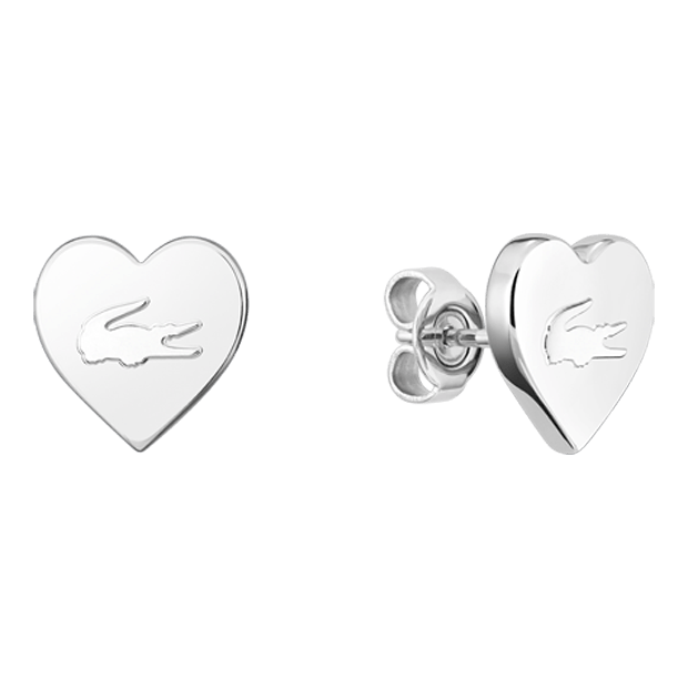 boucles d'oreilles acier femme love my crocodile inoxydable 316l lacoste couleur 10 x 9.39 x 2mm