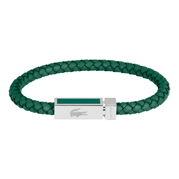 Bracelet LACOSTE Rokel Acier et cuir vert