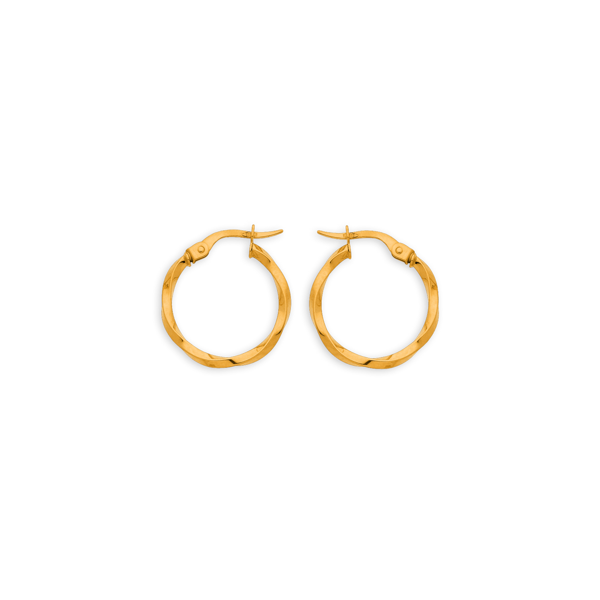 Créoles Or 375 Torsadées 18.6mm Tube 1.8mm