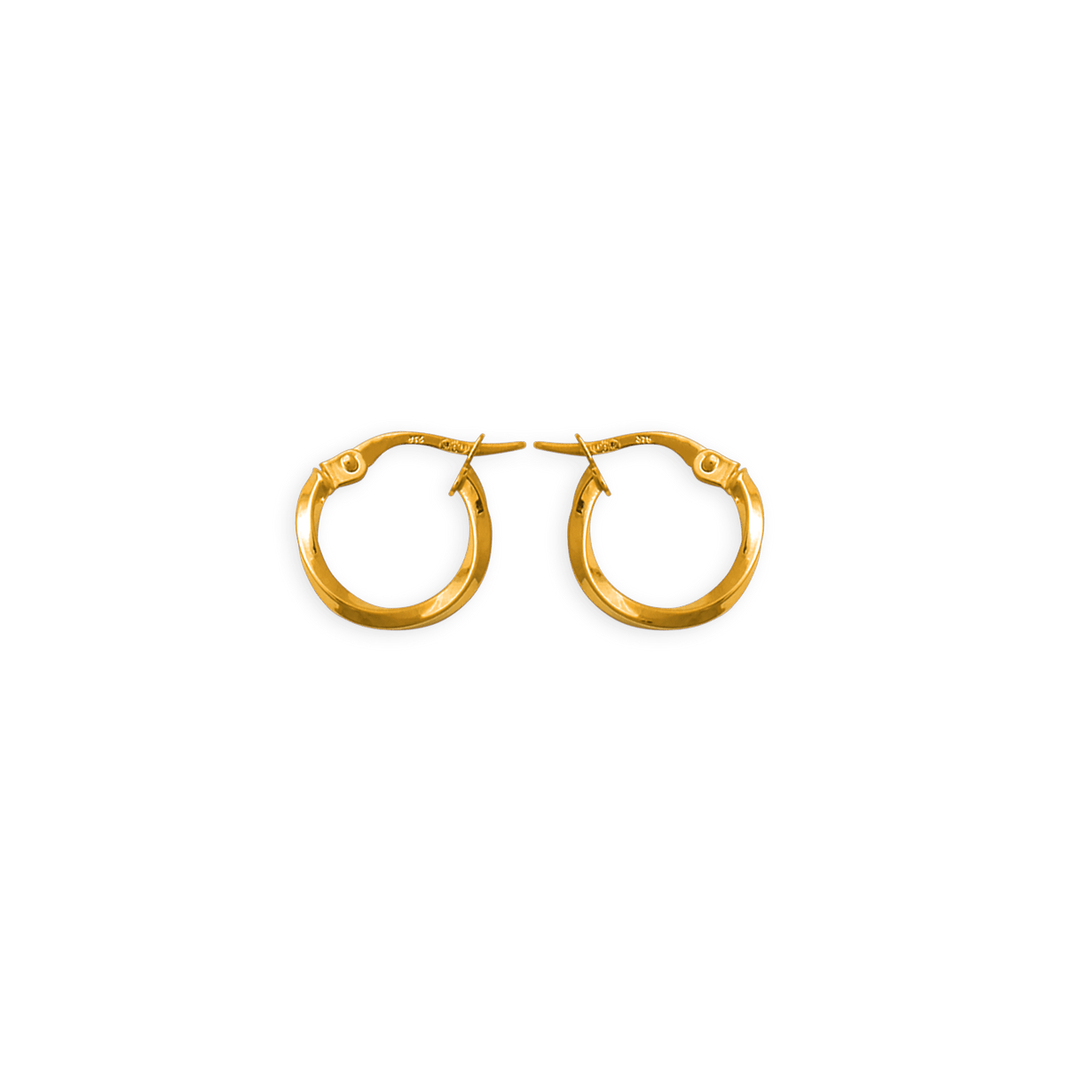 Créoles Or 375 Torsadées 13.6mm Tube 1.8mm
