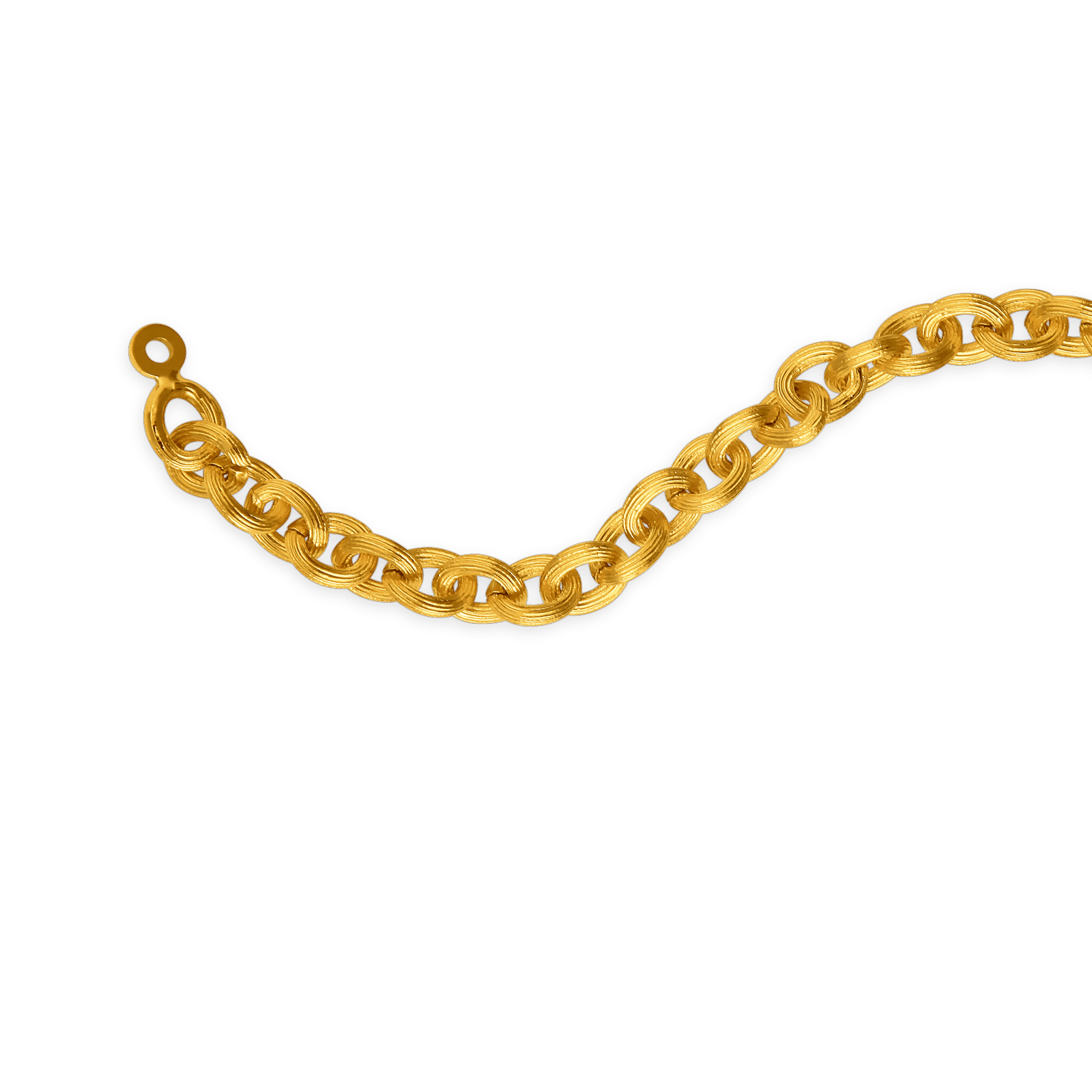 Bracelet Plaqué Or Maille Jaseron Strié