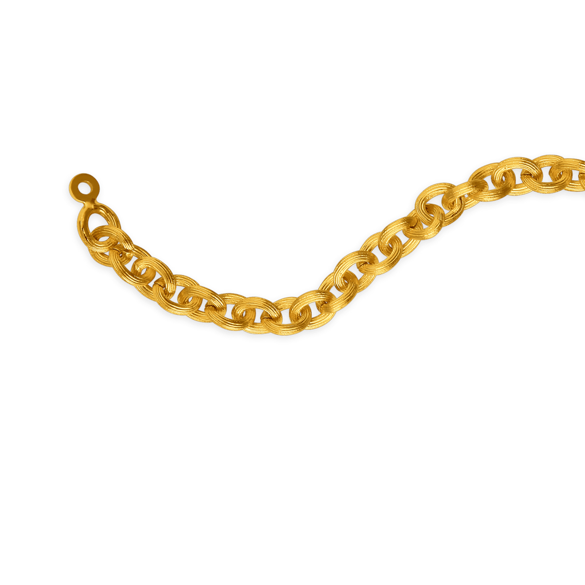 Bracelet Plaqué Or Maille Forçat Antillais Strié 6mm 19cm