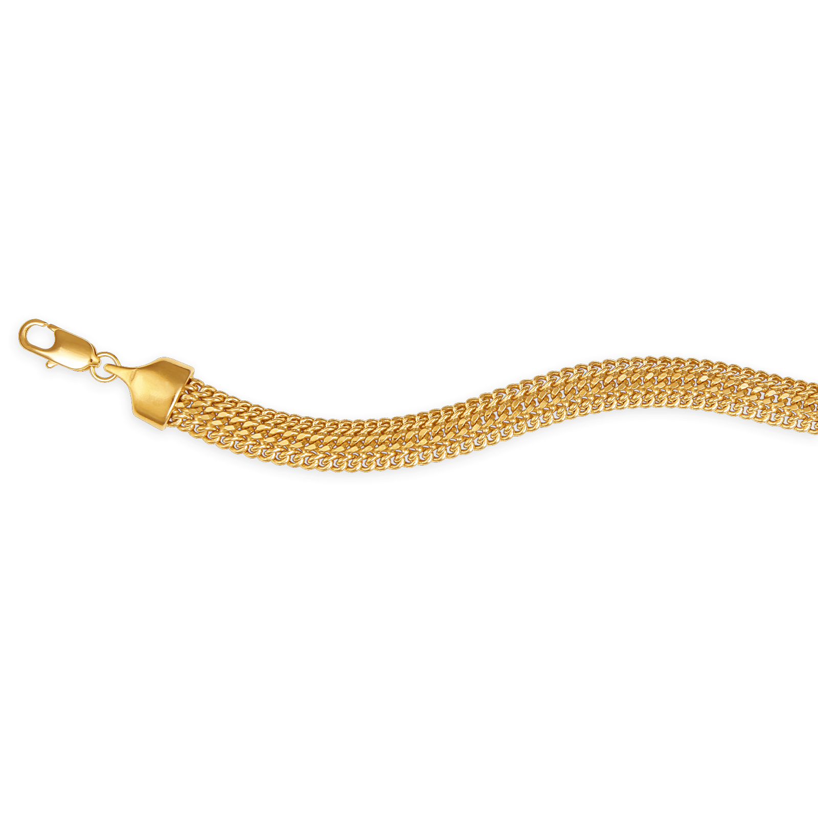 Bracelet Plaqué Or Maille Gourmette Double