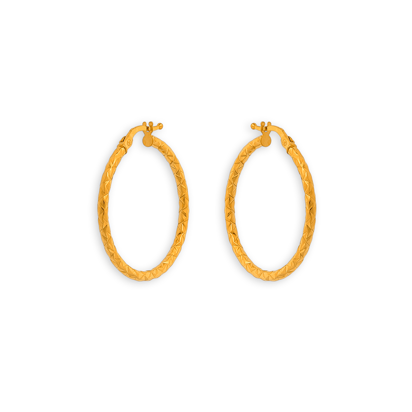 créoles or 9 carats diamantées 29mm