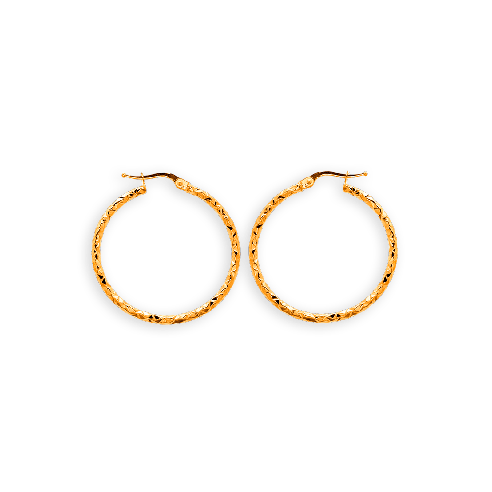 créoles or 9 carats diamantées 34mm