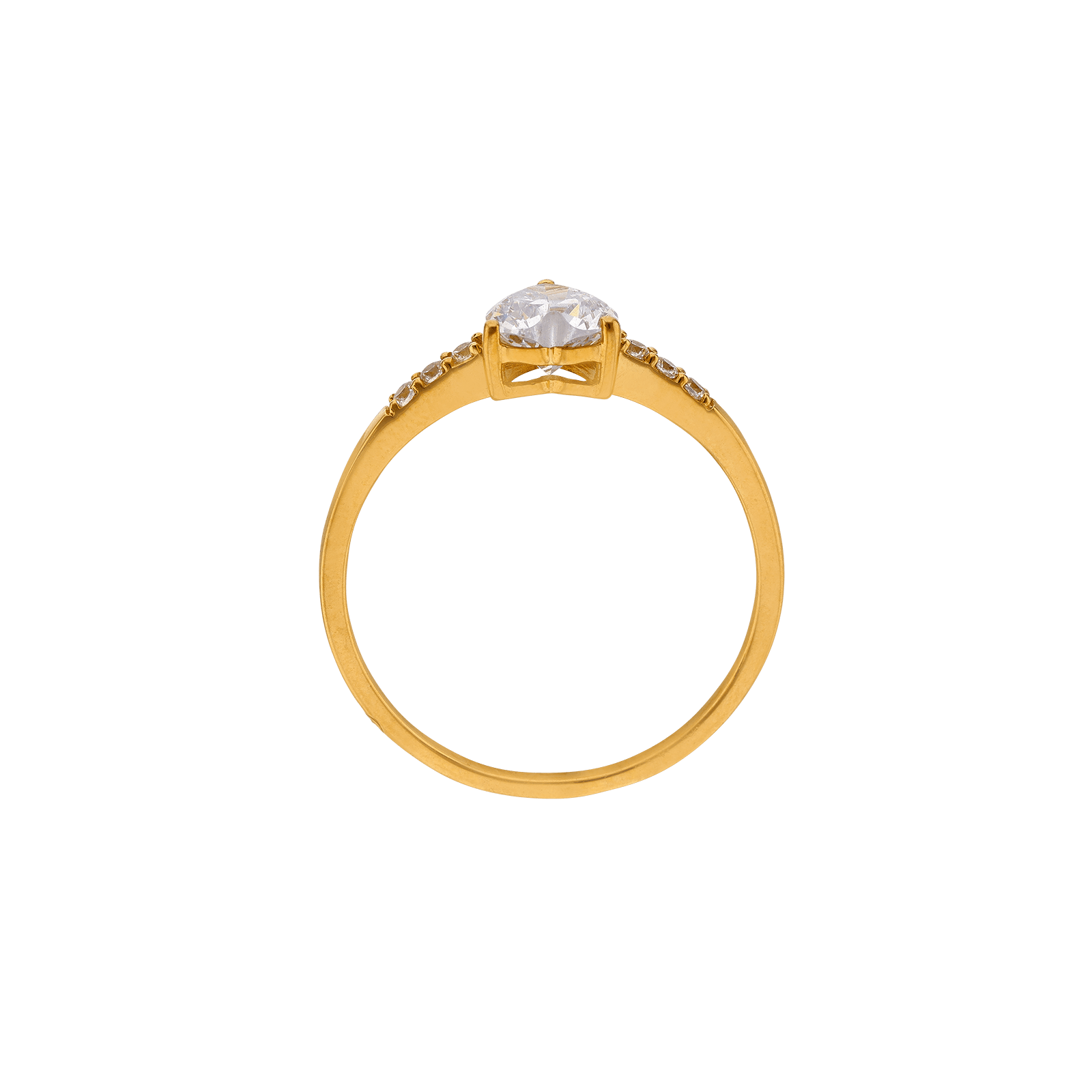 Bague Or Jaune Oxydes Centre coeur