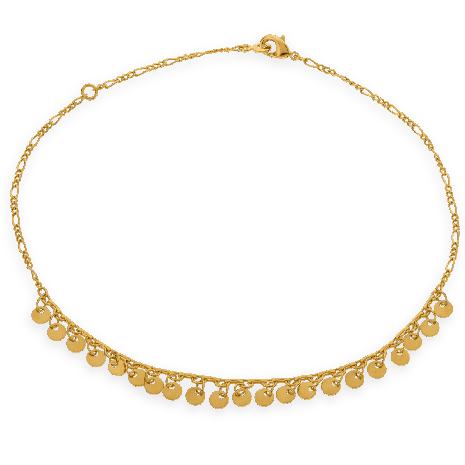 Chaîne Cheville Plaqué Or Pastilles Breloques