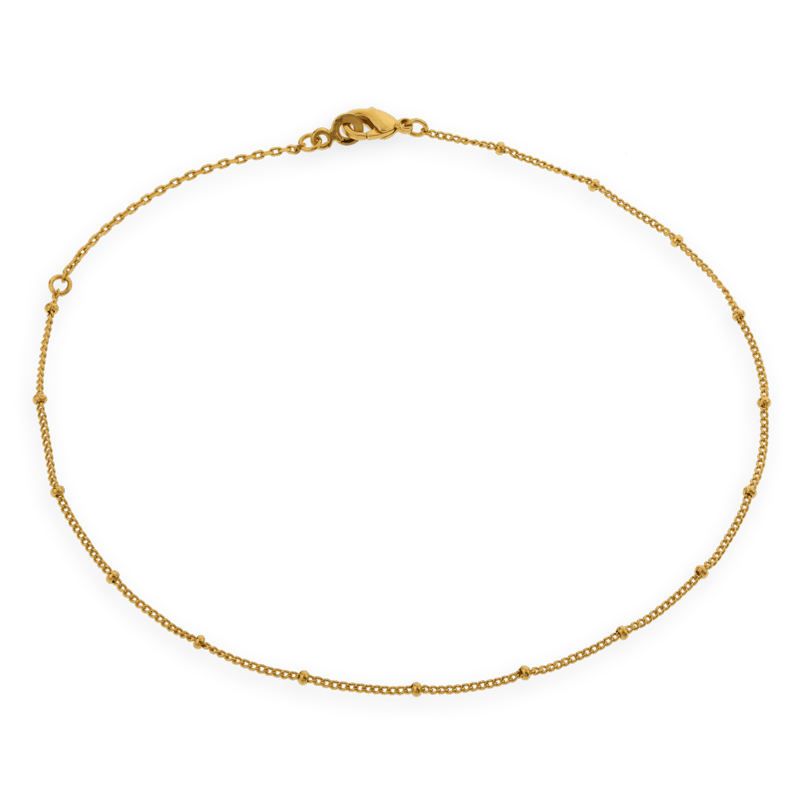 Chaîne Cheville Plaqué Or Grain D'or