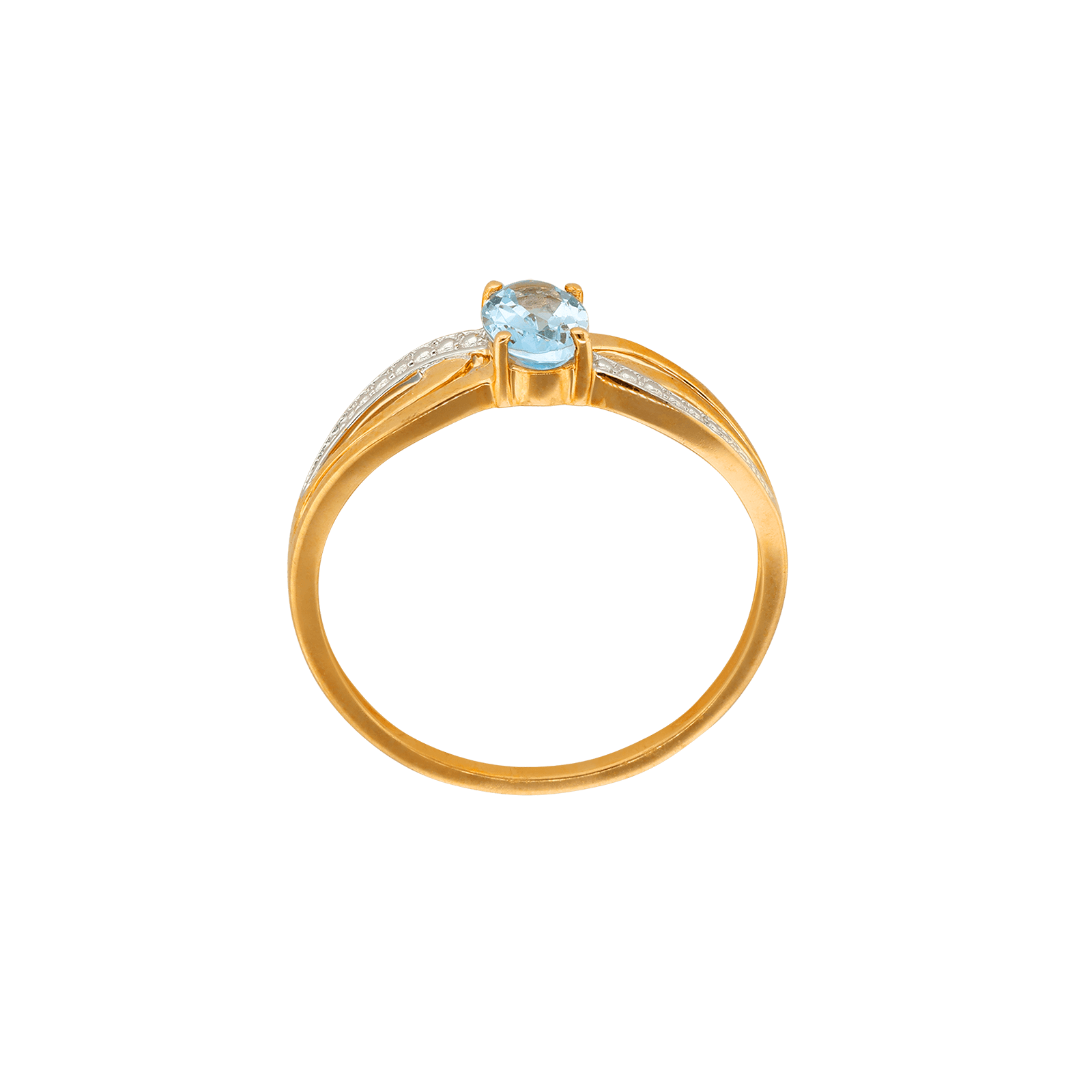 Bague Topaze 9 mm x 4 mm Bicolore