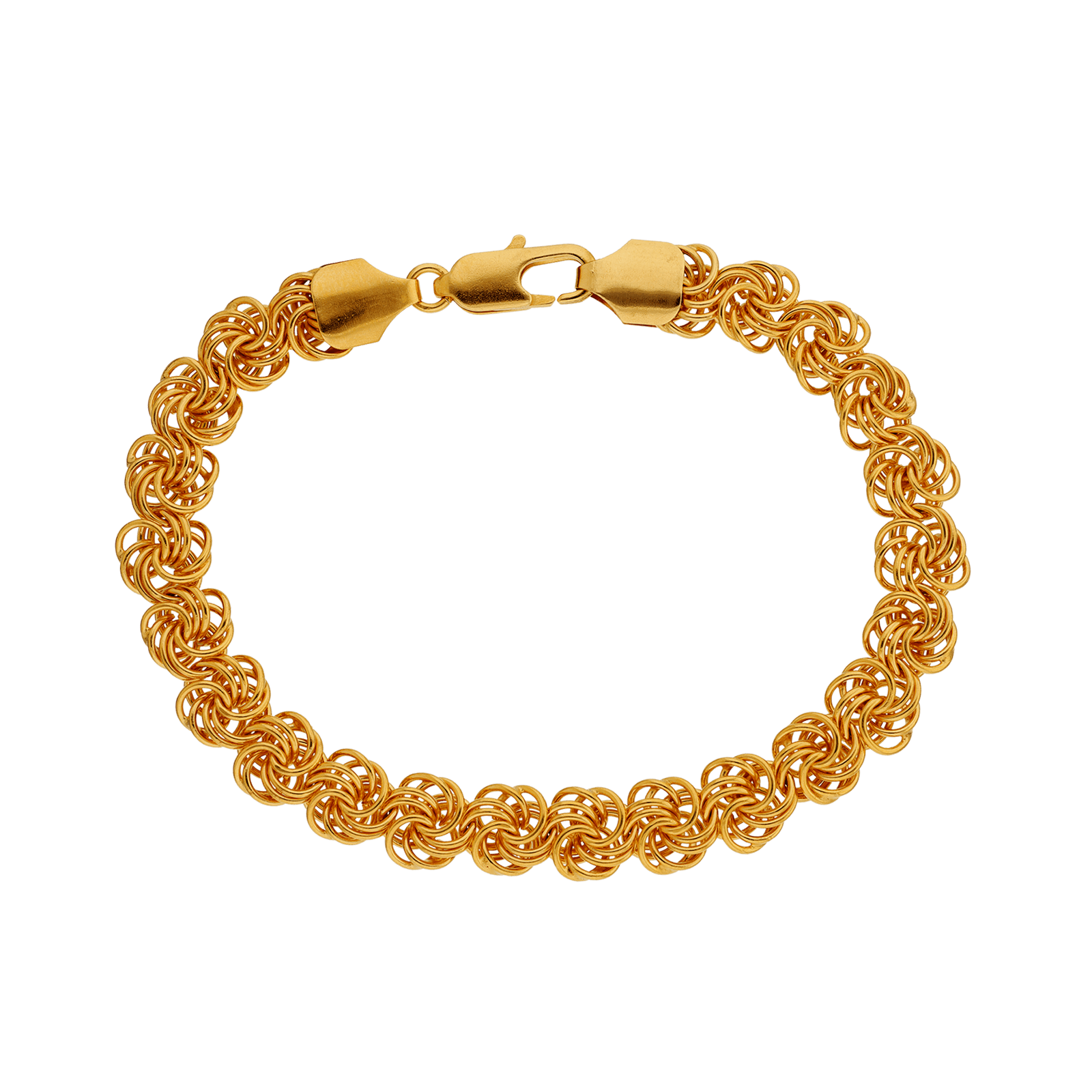Bracelet maille macaron 9 mm plaqué or 21 cm