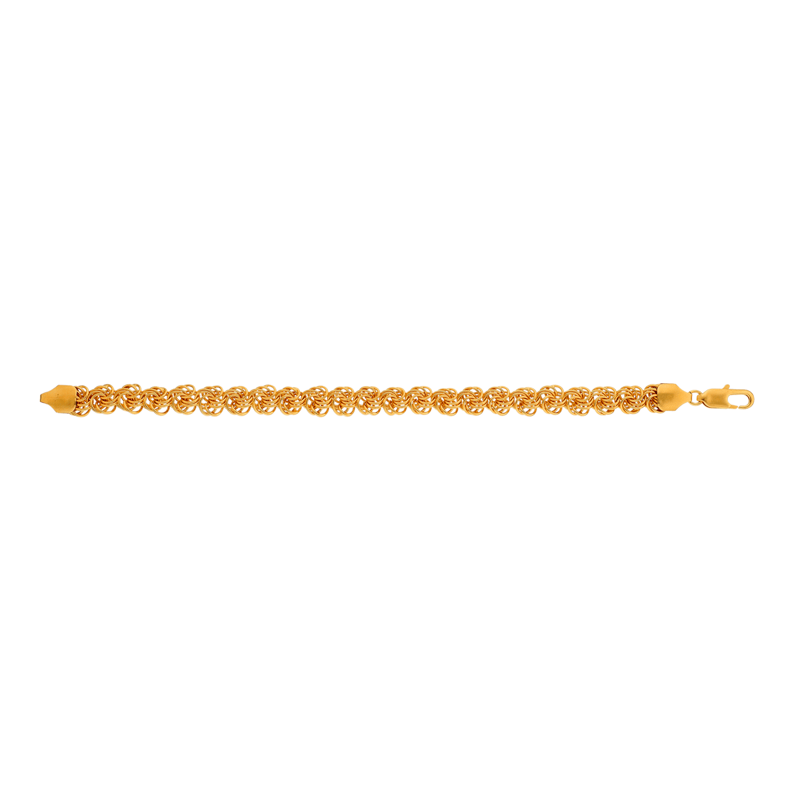 Bracelet maille macaron 9 mm plaqué or 21 cm