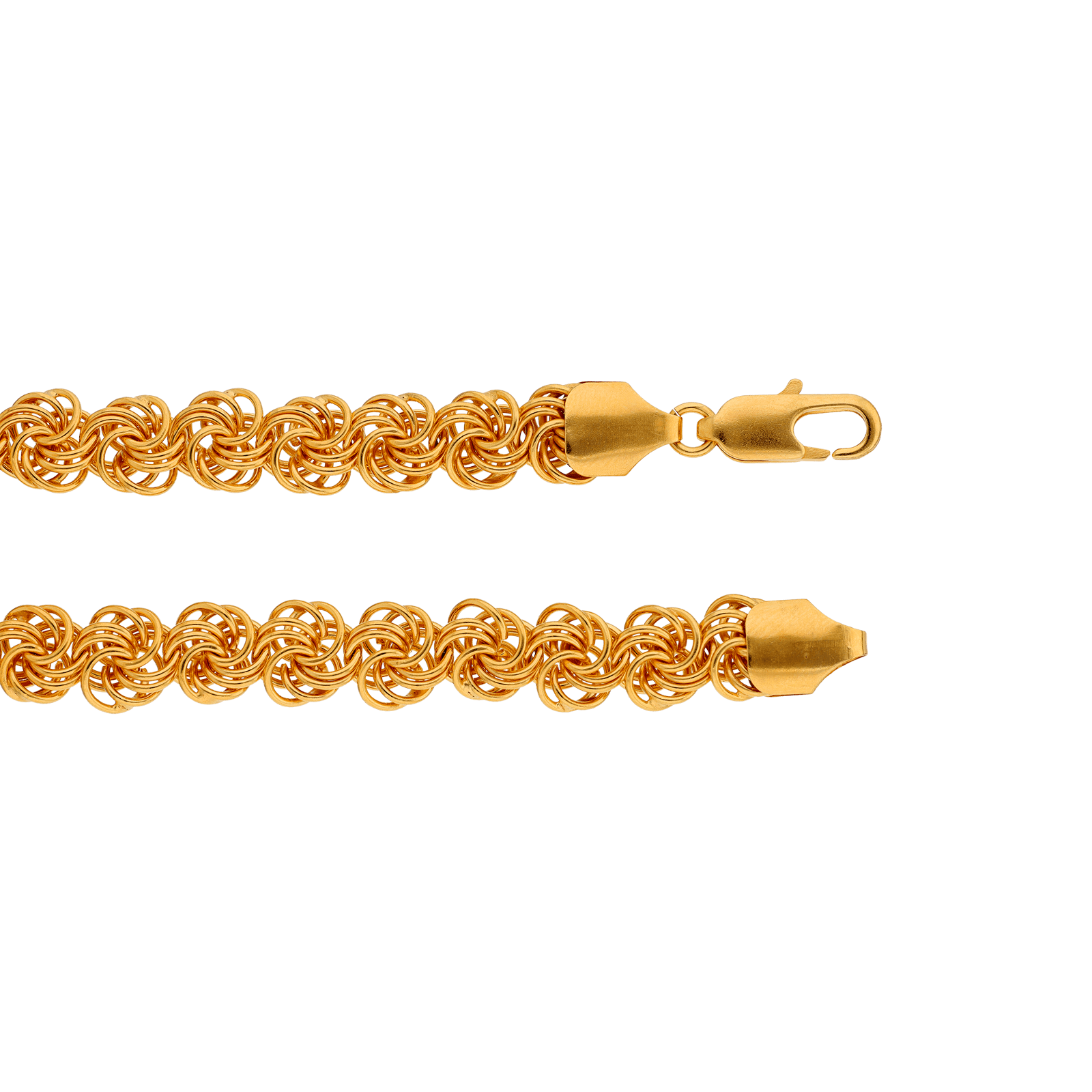 Bracelet maille macaron 9 mm plaqué or 21 cm