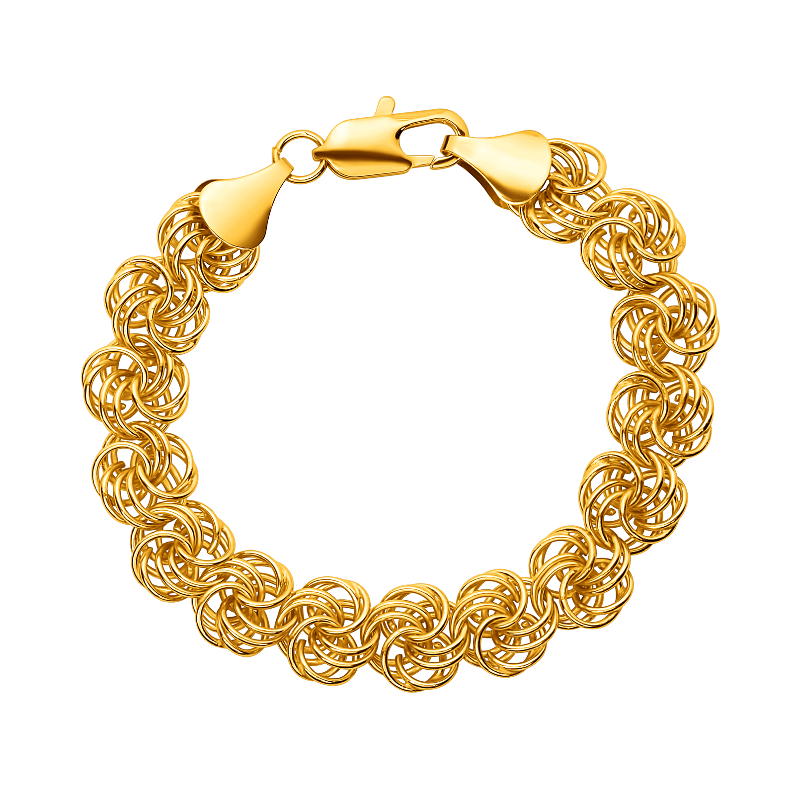 Bracelet plaqué or maille macaron 13,5mm/21cm