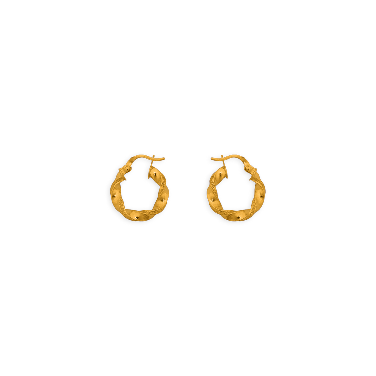 Créoles Or 375 Torsadées 16mm Tube 3mm