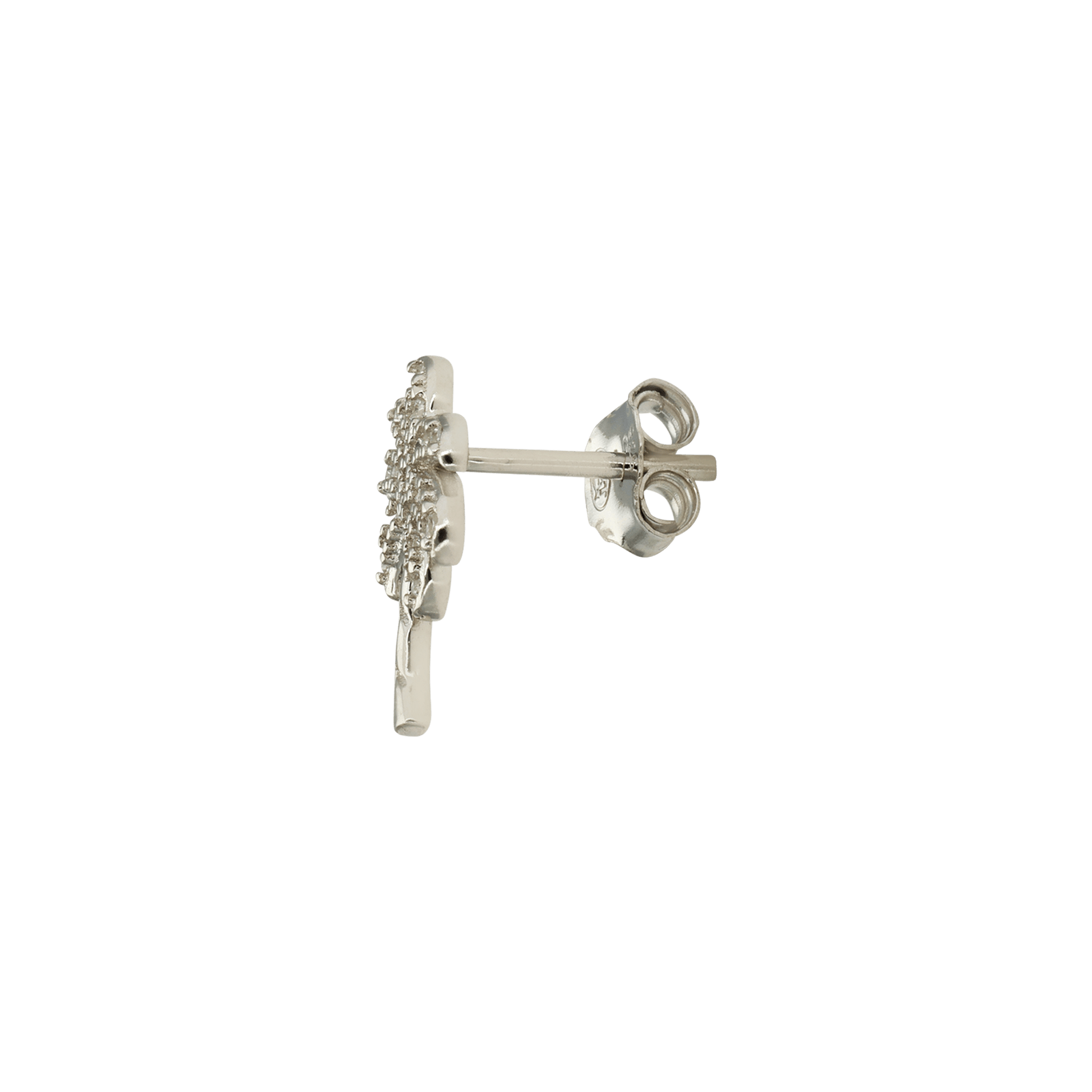 Boucles d'Oreilles Argent Rond puce palmier Oxydes blancs