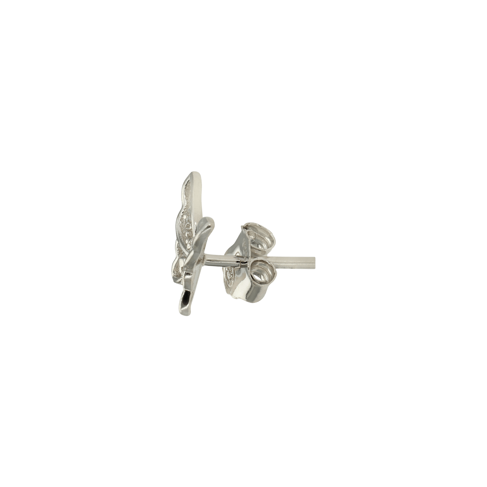 Boucles d'Oreilles Argent Rond puce papillon Lisse évidé plus Oxydes blancs