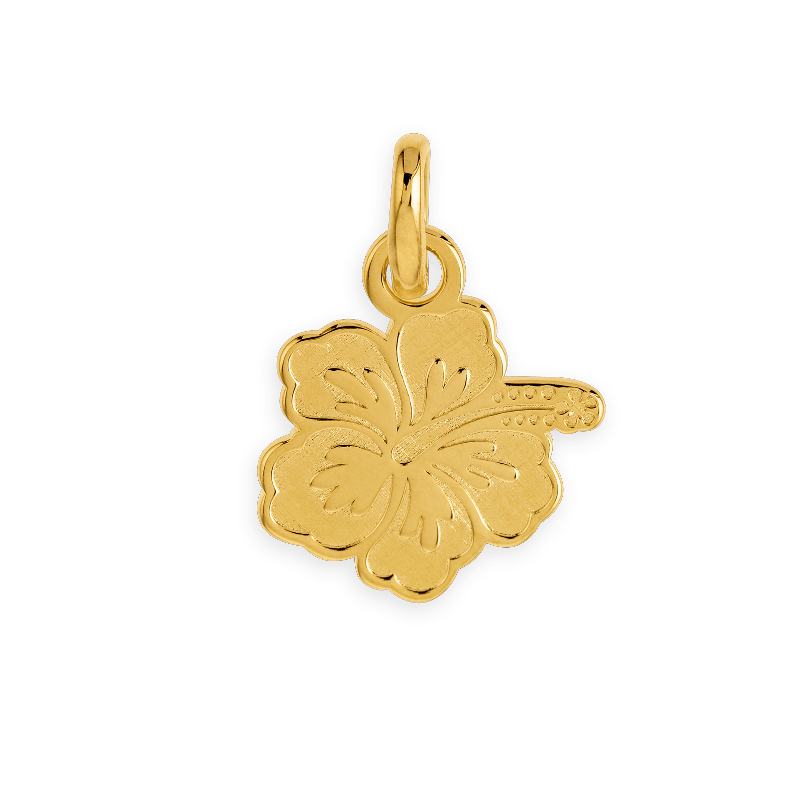 Pendentif Plaqué Or Hibiscus avec bélière