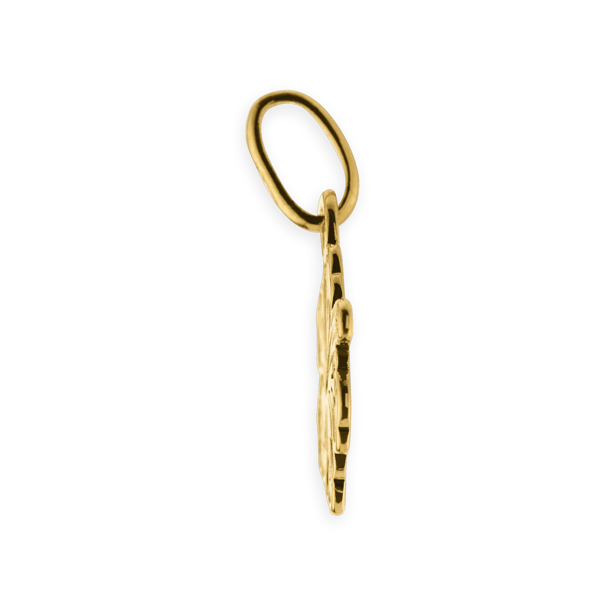 Pendentif Plaqué Or Hibiscus 11.5*18mm Avec Bélière