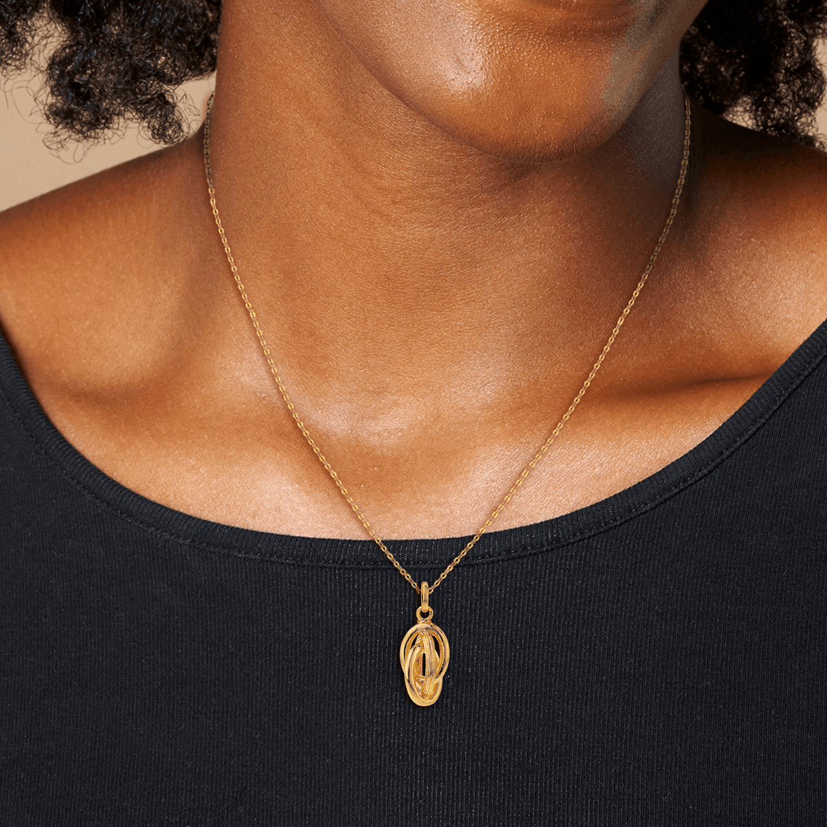 Pendentif Plaqué Or Nœud Antillais 12*25mm Avec Bélière