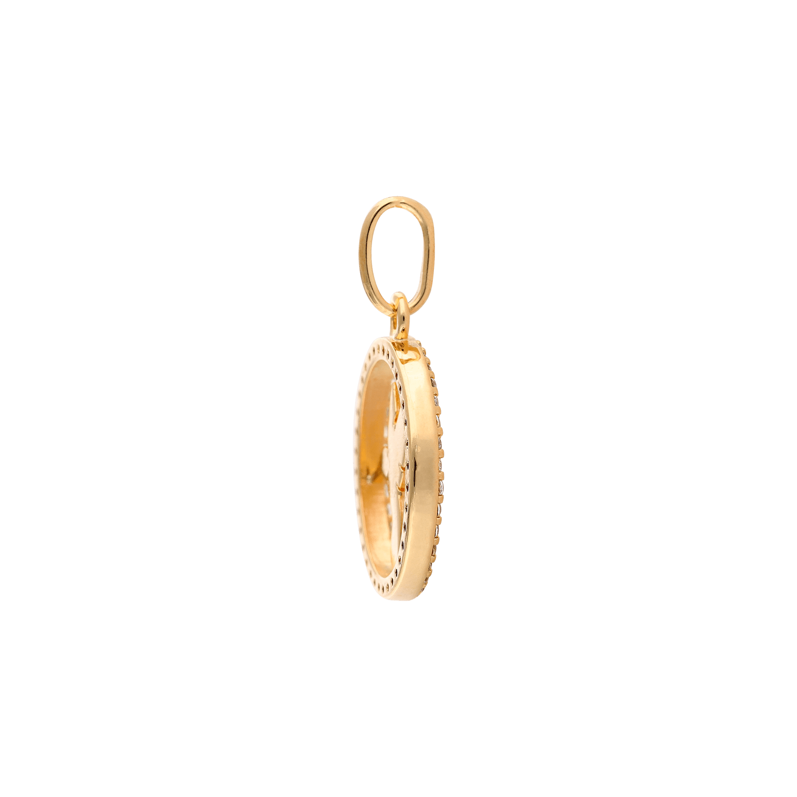pendentif rond Zirconia Cubique plus colibri